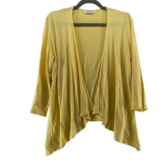 Kettlewell Size Large Open Front Cardigan Sweater Yellow - Picture 1 of 5